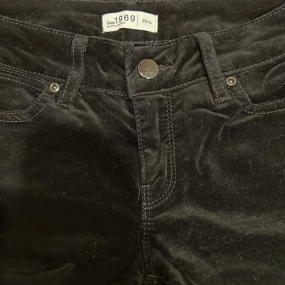 GAP 1969 Velvet black pants 25/0 slightly stretchy excellent condition - Picture 2 of 4